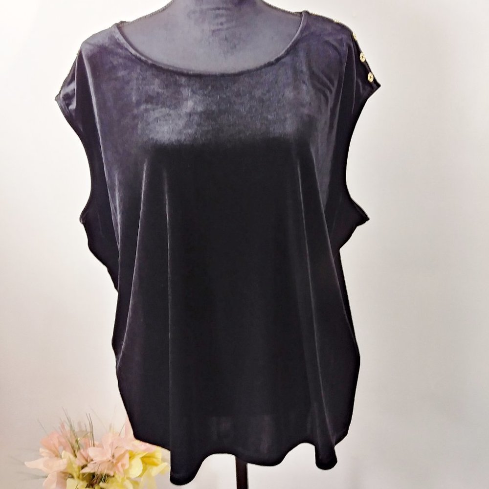 Calvin Klein black sleeve less blouse Size 2X - Picture 1 of 10